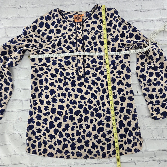 Tory Burch Silk Cheetah Print Long Sleeve Tunic Size 12 - Picture 7 of 11